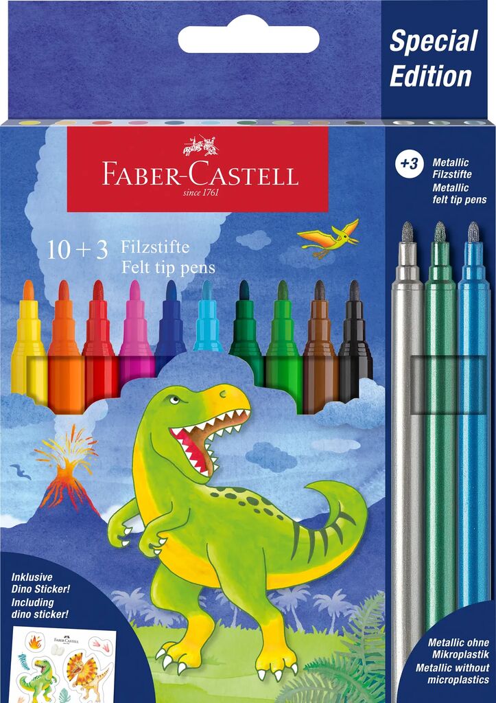 CARIOCA 10+3 CULORI DINOZAURI FABER-CASTELL CARIOCA 10+3 CULORI DINOZAURI FABER-CASTELL